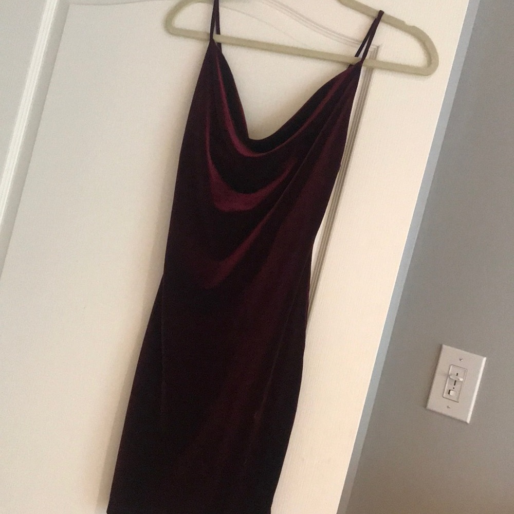 Lulus Wine Colored Velvet Dress